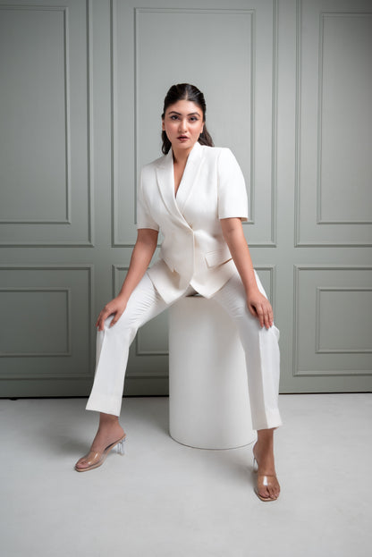 Sleek Short-Sleeve Blazer