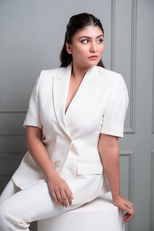 Sleek Short-Sleeve Blazer