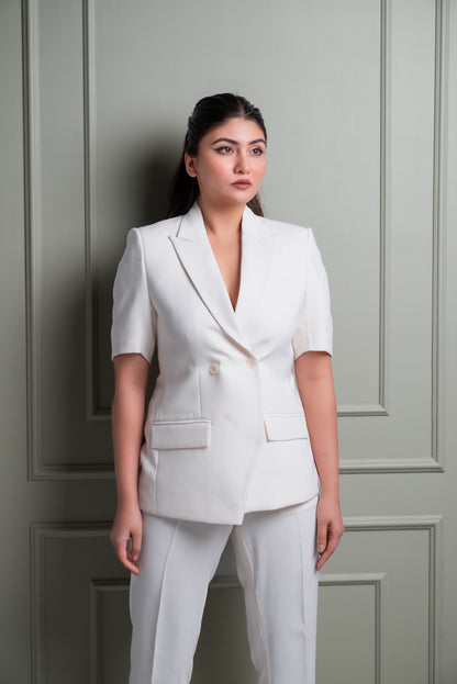 Sleek Short-Sleeve Blazer