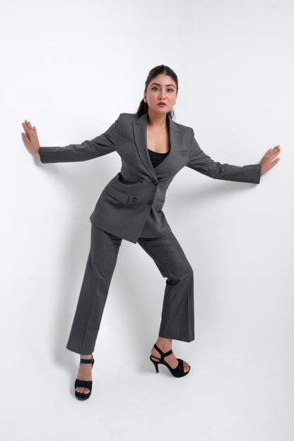 Peak Double-Breasted Blazer