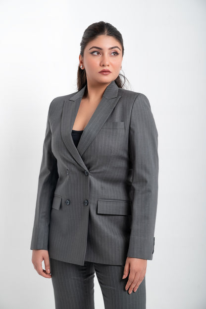 Peak Double-Breasted Blazer