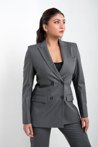 Peak Double-Breasted Blazer